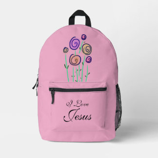 Lollipop Floral Grafik I Liebe Jesus Pink Bedruckter Rucksack