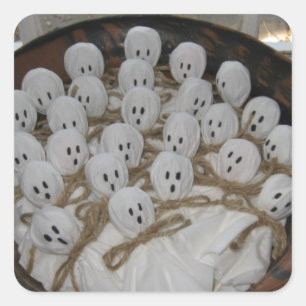 Lollipop Ghosts Quadratischer Aufkleber
