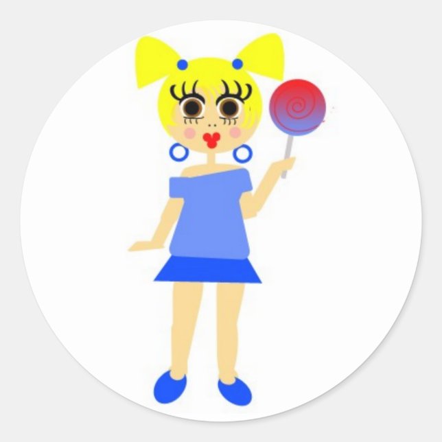 Lollipop Girl Sticker - Blonde (Vorderseite)