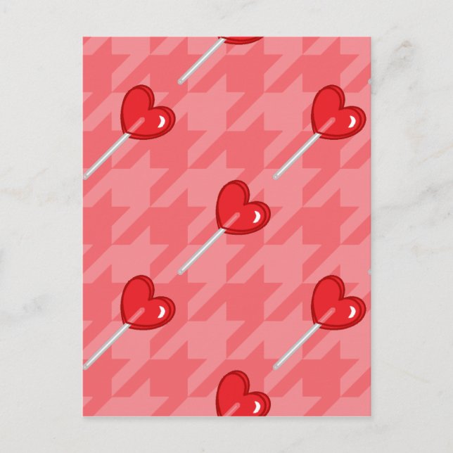 Lollipop-Hahnentrittmuster Postkarte (Vorderseite)