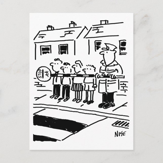 Lollipop Man benutzt Lollipop als Restraining Barr Postkarte (Vorderseite)