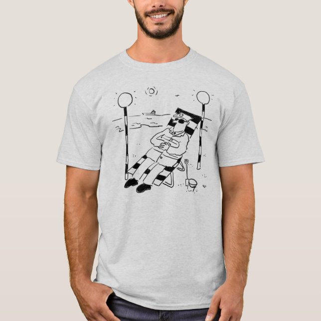 Lollipop Man ist Sonnenbaden am Strand T-Shirt (Vorderseite)