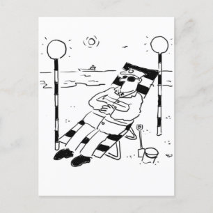 Lollipop Man ist Sonnenbaden. Surreal Postkarte