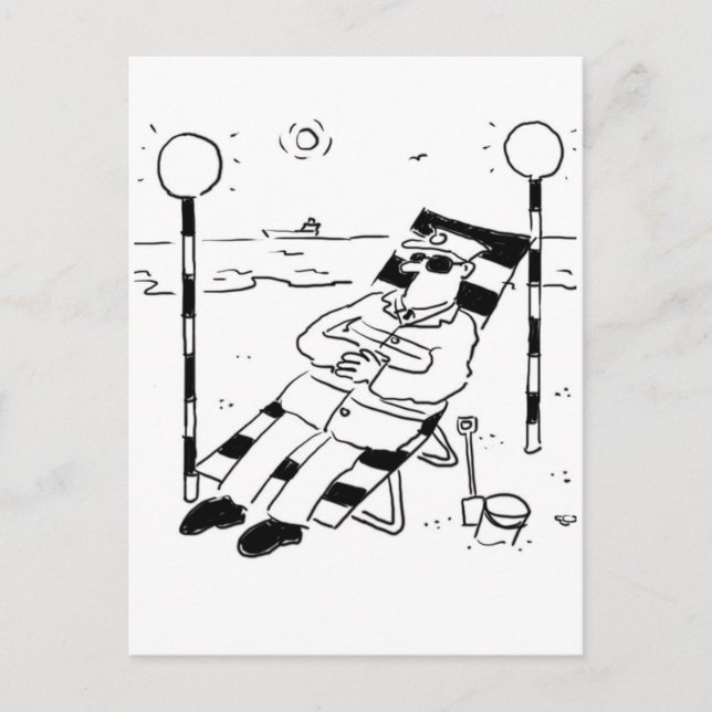 Lollipop Man ist Sonnenbaden. Surreal Postkarte (Vorderseite)