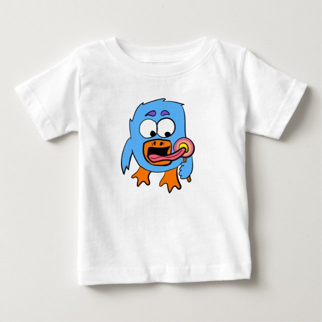 Lollipop Pinguin  Baby T-shirt (Vorderseite)
