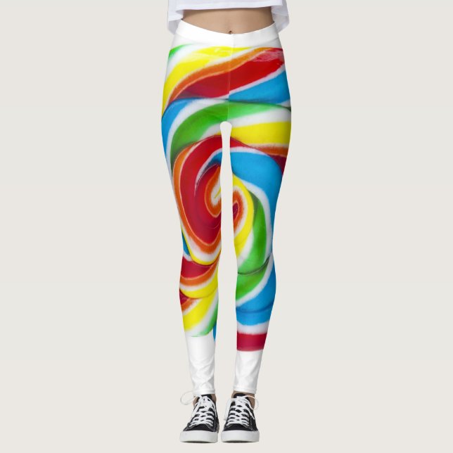 Lollipop Rainbow Swirl Leggings (Vorderseite)