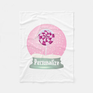 Lollipop-Schneekugel niedliche Rosa Girl Winter Fleecedecke