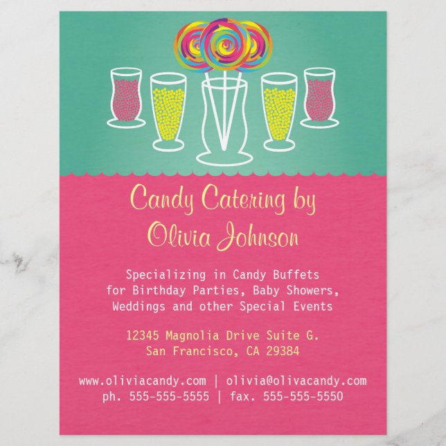 Lollipop Style Candy Catering Business Flyer (Vorne)