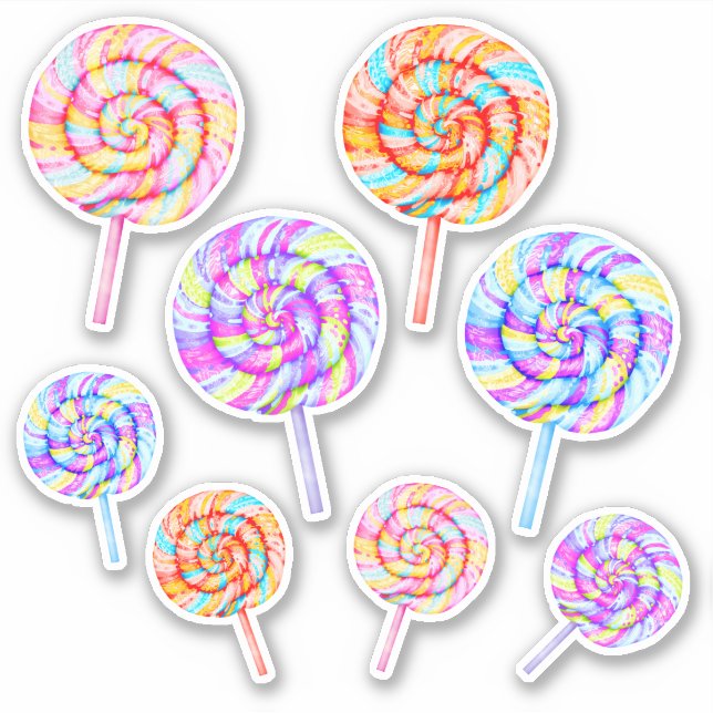 Lollipop Sweet Candy Caramel Illustration Aufkleber (Vorderseite)