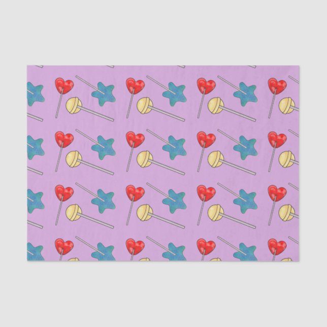 Lollipop Sweet Memory Heart Stars Farbige Liebe Seidenpapier (Vorderseite)