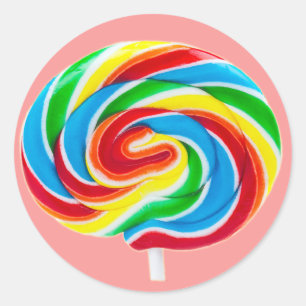 Lollipop Swirl Pink Stickers (in 7 Formen)