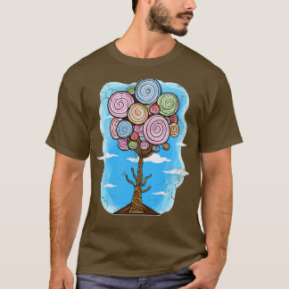 Lollipop Tree Art Graphic Design T-Shirt