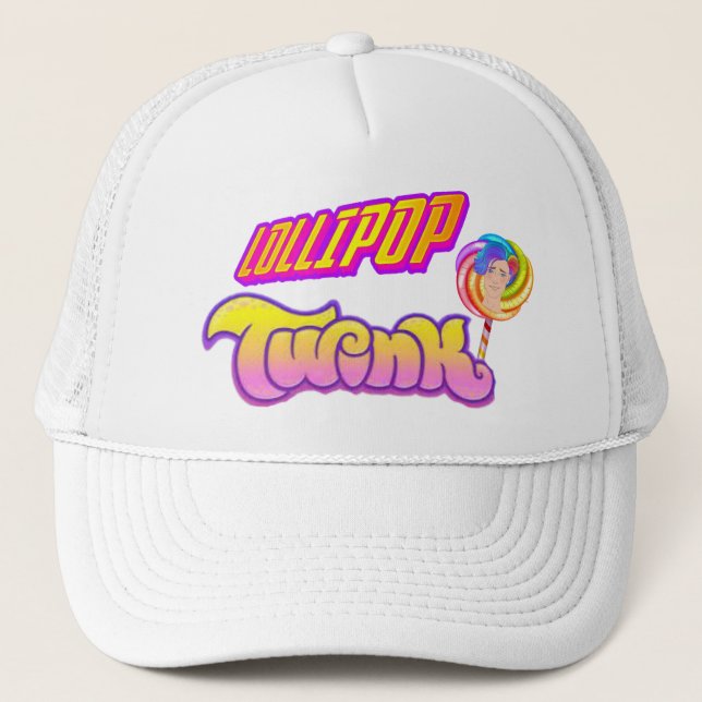 Lollipop Twink LGBTQ+ Gay Pride Twink Hat Truckerkappe (Vorderseite)