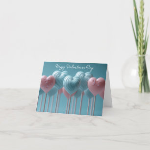 Lollipop Valentin begrüßt die Grüße des rosa und b Karte