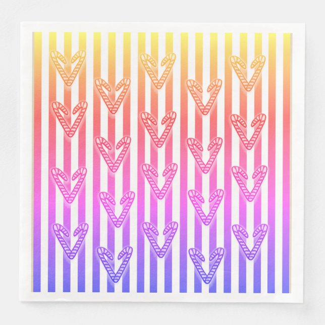 Lollipops Hearts Stripes Serviette (Vorderseite)
