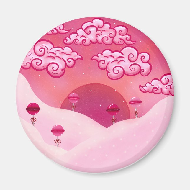 Lollipops und hübsche Wolken Magnet (Vorne)