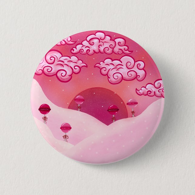 Lollipops und hübsche Wolkendarstellung Button (Vorderseite)