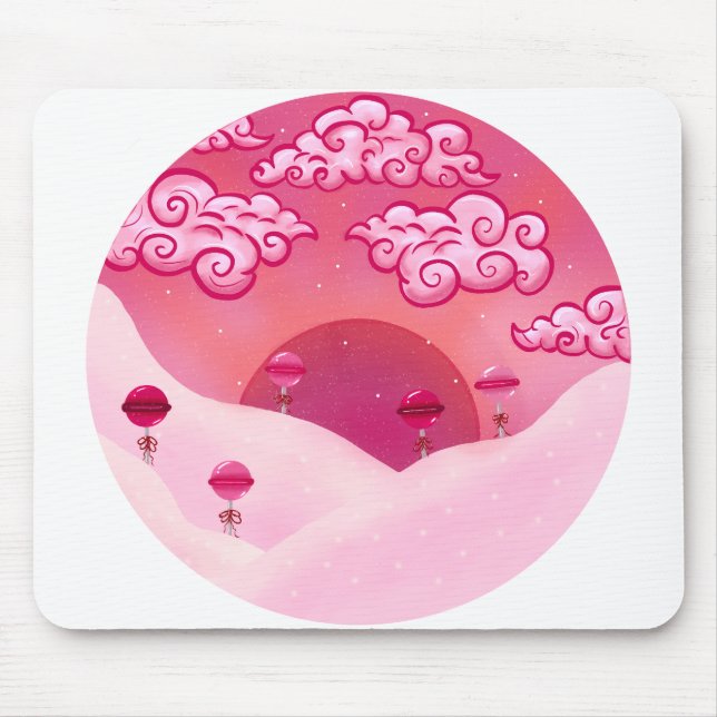 Lollipops und hübsche Wolkendarstellung Mousepad (Vorne)