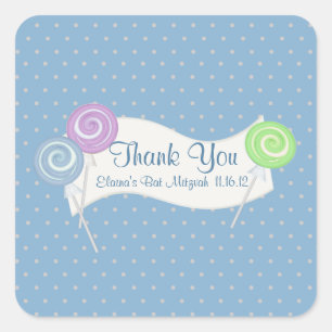 Lollipops und Polka Dots Quadratischer Aufkleber