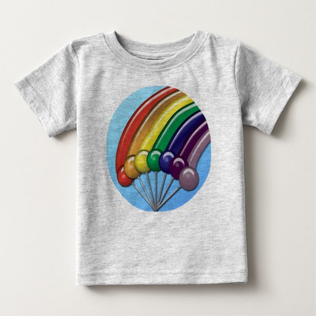Lollipops und Rainbows Baby T-shirt (Vorderseite)