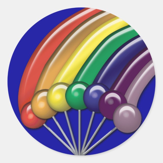 Lollipops und Regenbows Anpassbare Stickers (Vorderseite)