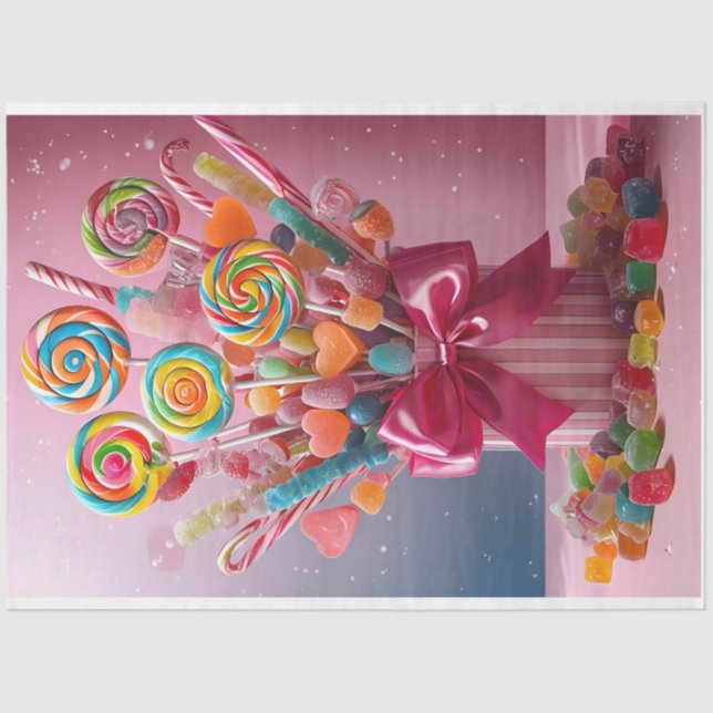 Lolly Pop Bouquet Dekoupage Tissue Paper Seidenpapier (Vorderseite)