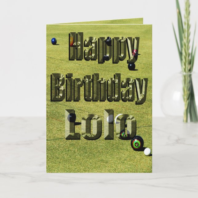 Lolo Lawn Bowls Birthday Card, Karte (Vorderseite)