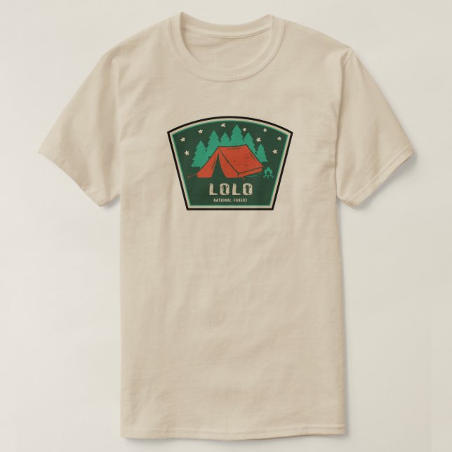Lolo National Forest Montana Camping T-Shirt (Design vorne)