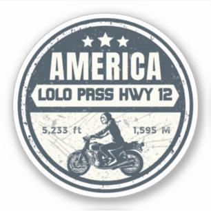 Lolo-Pass-Straße Oregon Motorrad-Tour Aufkleber