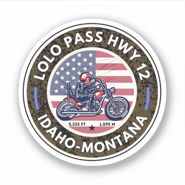 Lolo Passstrasse Oregon Motorradtour Aufkleber (Vorderseite)