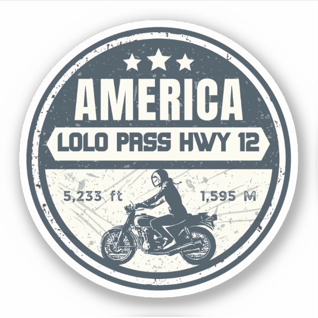 Lolo Passstrasse Oregon Motorradtour Aufkleber (Vorderseite)