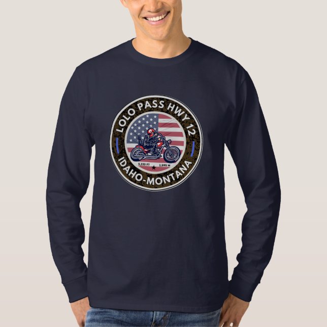 Lolo Passstrasse Oregon Motorradtour T-Shirt (Vorderseite)