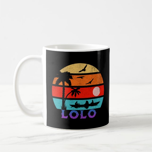 Lolo Retro Sunset Ocean Großvater Kaffeetasse (Links)