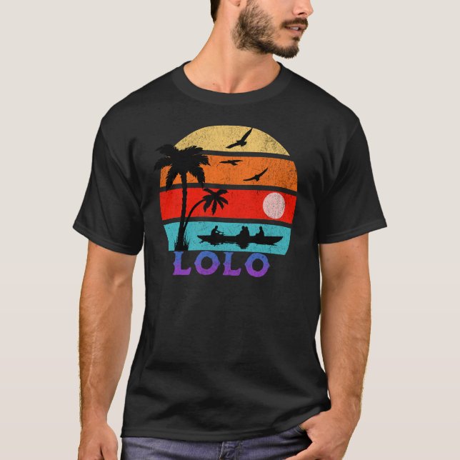 Lolo Retro Sunset Ocean Großvater T-Shirt (Vorderseite)