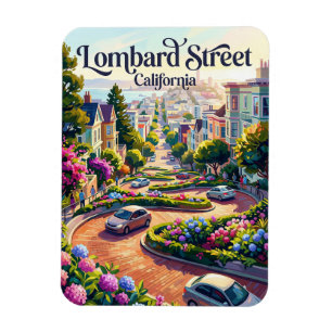 Lombard Street Kurvenabschnitt Kalifornien Magnet