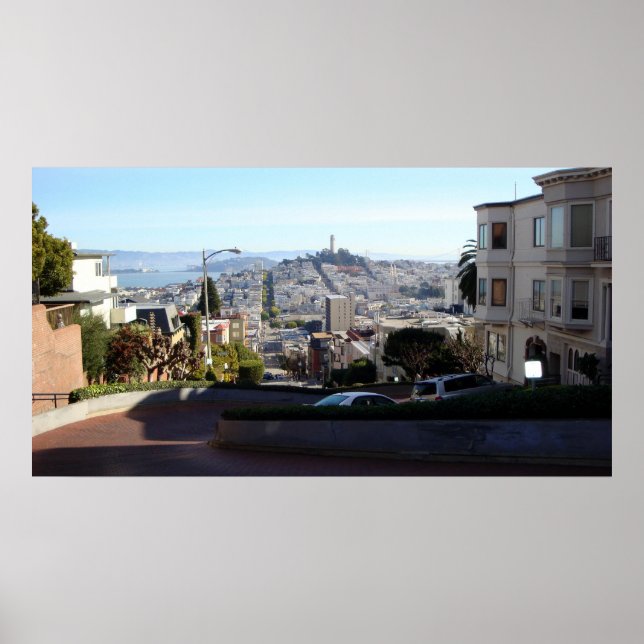 Lombard Street Panoramic Poster (Vorne)