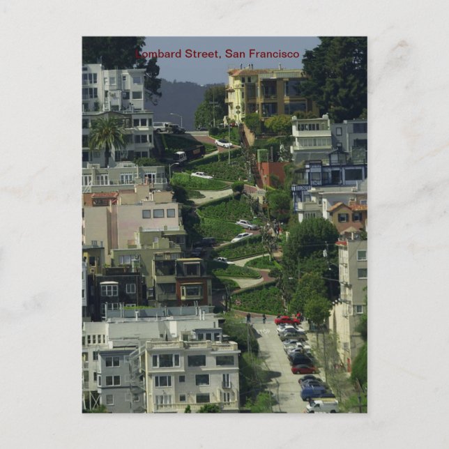 Lombard Street, San Francisco Postkarte (Vorderseite)