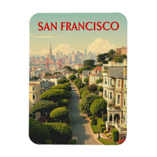 Lombard Street, San Francisco | Vintage Retro Magnet