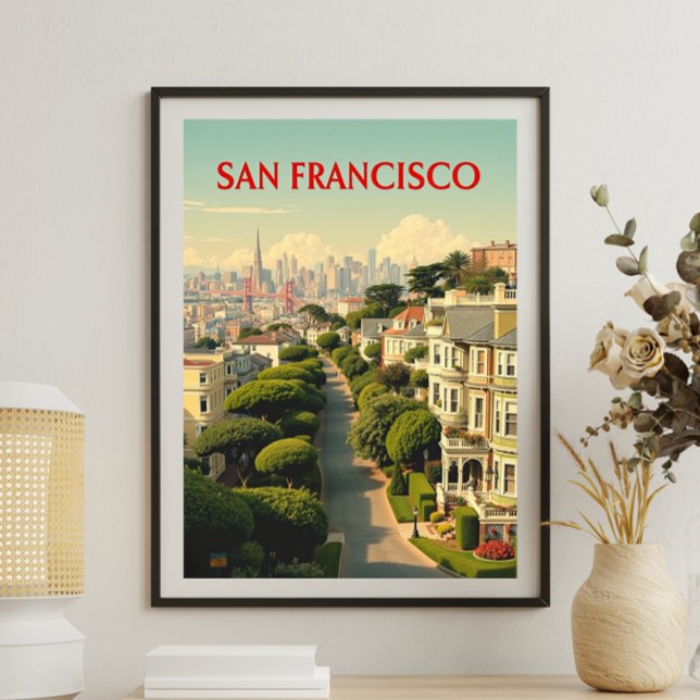 Lombard Street, San Francisco | Vintage Retro Poster (Von Creator hochgeladen)