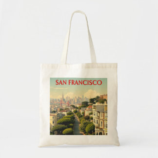 Lombard Street, San Francisco | Vintage Retro Tragetasche