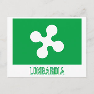 Lombardia-Flagge mit Namen Postkarte