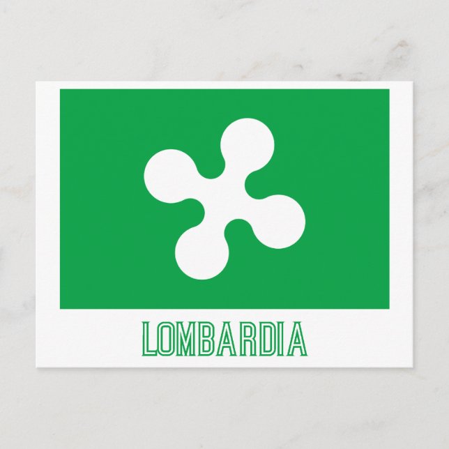 Lombardia-Flagge mit Namen Postkarte (Vorderseite)