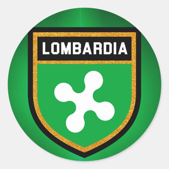 Lombardia-Flagge Runder Aufkleber (Vorderseite)