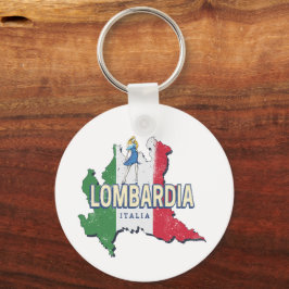 Lombardy Italien Retro Region Karte Vintag Souveni Schlüsselanhänger