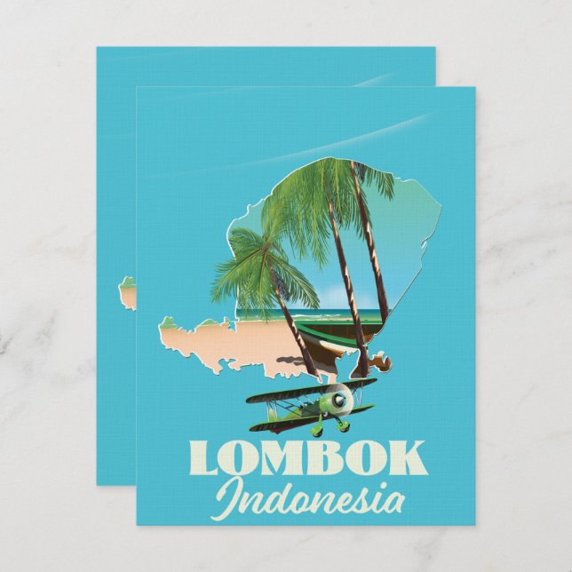 Lombok Indonesien-Karte (Vorne/Hinten)