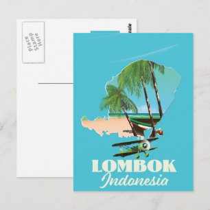 Lombok Indonesien-Karte Postkarte
