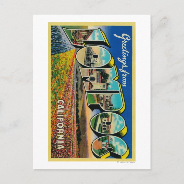 Lompoc, Kalifornien - Große Briefszenen Postkarte (Vorderseite)