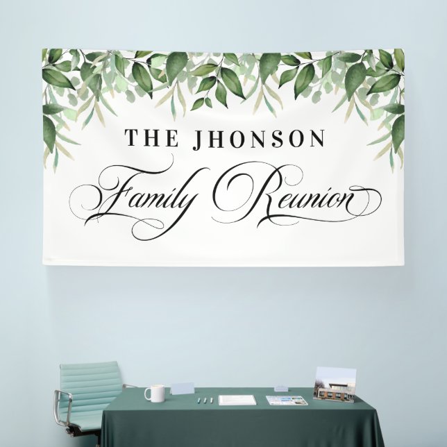 Lona Family Reunion greenery backdrop Banner (Messe)
