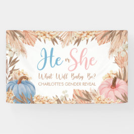Lona He or She Boho Boho Pampas Pumpkin Gender Rev Banner