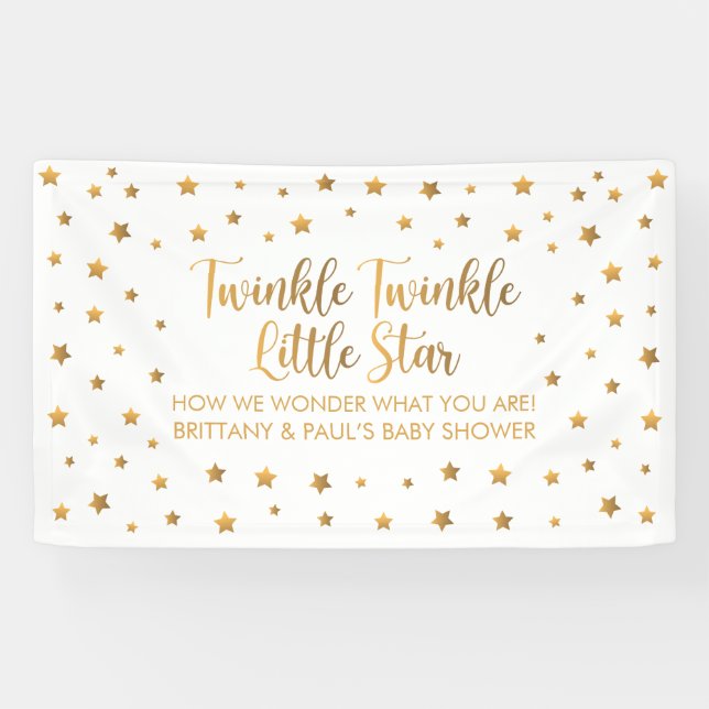 Lona Twinkle Twinkle Little Star Baby Shower sign Banner (Horizontal)